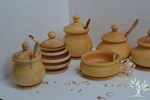 Tarro de Miel de Madera de Olivo Personalizado, Hecho a Mano, Rústico, Ecológico, de Alta Calidad, con Tapa Abatible, Apto para Calentar, Multifuncional - Product Image 6