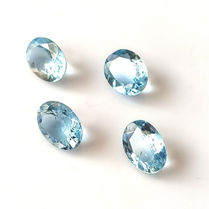 Magnifique Aquamarine naturelle Santa Maria, taille ovale calibrée 6x8 mm, 4,10 carats, facettée, 4 pierres, pierres précieuses non montées pour bijoux - Product Image 3