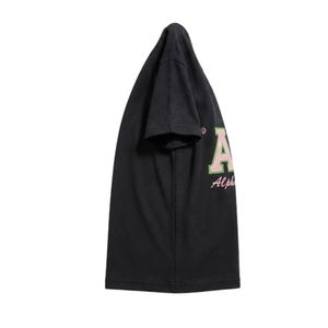 T-shirt noir à imprimé lettres AKA pour femme, manches courtes, décontracté, en coton, motif graphique, haut tendance streetwear, vêtements pour femmes, vente en gros - Product Image 4