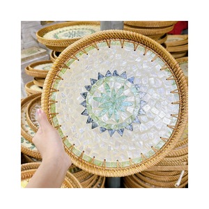 Plato de Comida Ecológico y Moderno de Bambú y Ratán |   Bandeja Decorativa con Diseño Personalizado para Fiestas - Product Image 2