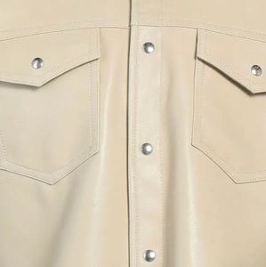 Chemises décontractées pour hommes en cuir véritable de qualité supérieure, coupe ample, respirantes, pour l'hiver, avec logo personnalisé, vente en gros, directement de l'usine - Product Image 5