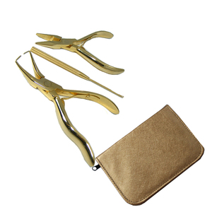 Ensemble d'outils de pose d'extensions de cheveux de haute qualité, couleur or titane, finition miroir, 3 pièces, kit d'extensions de cheveux pour la beauté - Product Image 1