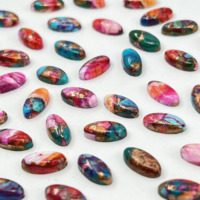 Pierre précieuse naturelle lâche polie de qualité supérieure AAA+ en cuivre Daliya et turquoise Kingman, forme cabochon ovale allongé, taille personnalisée