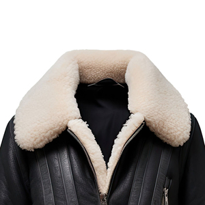 <b>Men's</b> Premium Faux Shearling Leather <b>Jacket</b> <b>Warm</b> Sherpa Lined Bomber Aviator Winter Outerwear Custom Logo OEM - Product Image 3