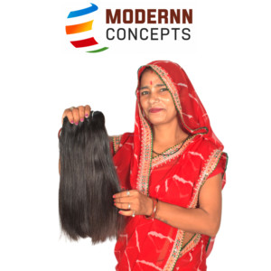 Extensiones de Cabello Humano Remy Indio Virgen 100% Natural Liso sin Procesar, Doble Trama a Máquina, 100g, Económicas - Product Image 1