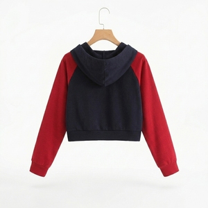 เสื้อฮู้ดครอปผู้หญิงสำหรับฤดูหนาว สไตล์สตรีทแวร์ ผ้าฟลีซ 260 กรัม 100% โพลีเอสเตอร์ ระบายอากาศได้ดี รับผลิตตามสั่ง ขายส่ง - Product Image 2
