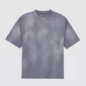 Camiseta de algodón grueso para hombre, estilo vintage con lavado ácido, diseño oversize, con logo frontal personalizado, estilo streetwear desgastado y corte holgado - Product Image 6
