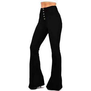 Pantalones de Campana de Cintura Alta Premium para Mujer con Logotipo Personalizado, Pantalones de Campana Elásticos y Cómodos para Uso Casual, Moda Urbana - Product Image 2