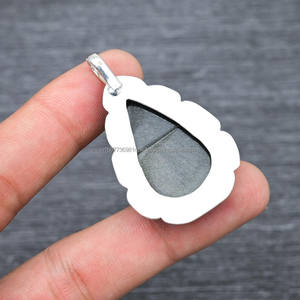 Colgante de Plata de Ley 925 Natural, colgante de obsidiana de brillo dorado hecho a mano para sus amantes, colgante de regalo de cumpleaños de calidad caliente - Product Image 5