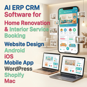 ซอฟต์แวร์ AI ERP CRM สำหรับการปรับปรุงบ้านและบริการตกแต่งภายใน ออกแบบเว็บไซต์จองบริการ แอปมือถือ Android iOS  วีร์ดเพิร์ส ช็อปปี้ แมค - Product Image 3