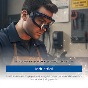 EN166F Certified over the glasses anti-bacterial industrial safety goggles for medical and dust-free environments - Product Image 6