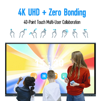 Tableaux interactifs intelligents pour l'enseignement scolaire, panneaux plats interactifs 4K, écran tactile numérique pour l'école avec puce V100 économique