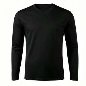 Customized Long Sleeve Workout T-Shirts Black Color Quick Dry <b>Athletic</b> Running Tops Sun Protection <b>Athletic</b> Shirt - Product Image 2