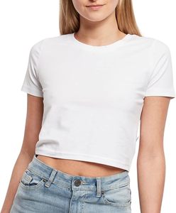 Camiseta Corta de Algodón y Elastano de Alta Calidad para Mujer, Cuello Casual, Corte Ajustado, Diseño Personalizado con Estampado, Parches Bordados de Verano, Talla XL - Product Image 1