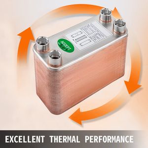 Scambiatore di calore a piastre brasate 3''x7.5'' 60 piastre 316L 1/2'' BSP FPT per raffreddamento birra e mosto EATB12 - Product Image 2