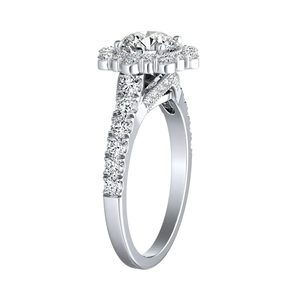 Bague solitaire avec diamant de laboratoire de 1,50 ct, taille brillant rond, clarté VS1, couleur F, certifié IGI, diamant CVD, or blanc 10 carats - Product Image 2