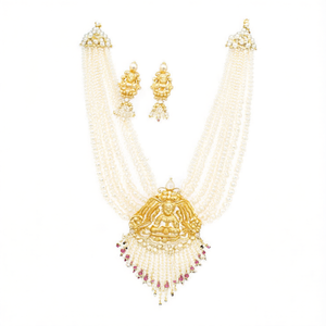 Nagas <b>Pearl</b> Style Alloy Gold Plated Oxidized Polish Casual Fashion Jewelry <b>Necklace</b> <b>Set</b> From India Nova Mart - Product Image 2
