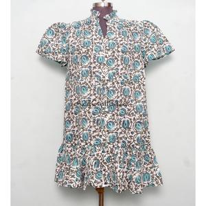 เดรสสั้นลายดอกไม้สไตล์วินเทจทันสมัยผ้าฝ้าย 100% สำหรับผู้หญิงใส่ไปเที่ยวทะเลช่วงฤดูร้อนรุ่นใหม่ล่าสุด - Product Image 2