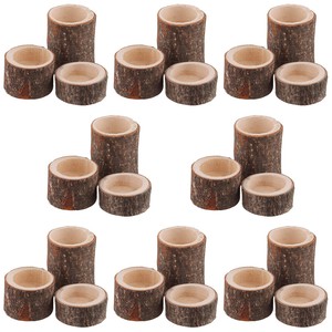 ถาดใส่เทียนไม้สักทรงกลมทำมือ - ของตกแต่งบ้านสไตล์เรียบง่ายขายส่ง - Product Image 2