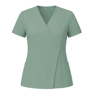 Tops d'uniformes d'infirmière de qualité supérieure, à manches courtes, séchage rapide, col en V, confortables, pour le travail hospitalier, blouses d'infirmière - Product Image 4