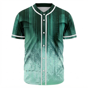 New Heat-Transfer Printed Breathable Quick Dry Short Sleeve Baseball Jersey V-neck 100% <b>Polyester</b> Front Custom Logo Custom Team - Product Image 5