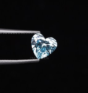 Diamante Cultivado en Laboratorio con Certificación IGI, de 1 a 7 Quilates, Forma de Corazón, Color Azul Agua Fantasía, CVD, para Joyería - Product Image 1