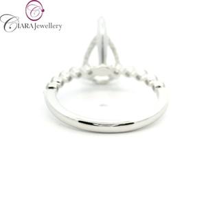 NOUVEAU MODÈLE 18K Au750 Blanc/Jaune/Or Rose & Bague de fiançailles bicolore avec diamant naturel 12x8mm en forme de poire pour mariage - Product Image 3