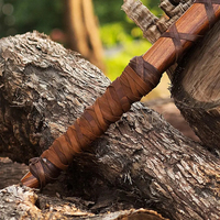 Burraq Hache de fendage industrielle personnalisée 23,5 pouces en acier au carbone, type Tomahawk, avec manche en bois de rose et étui en cuir, pour le camping, la chasse, le bricolage, cadeau pour papa