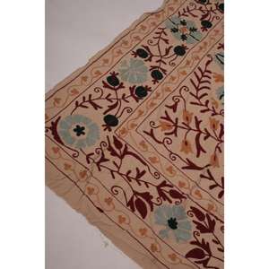 Lavinas Vintage Kantha Suzani <b>Quilt</b> Handmade Cotton Floral Embroidery Boho Indian Eco-Friendly Washable All-Season <b>Throw</b> Blanket - Product Image 4