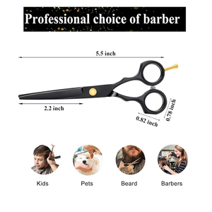 ชุดกรรไกรตัดผมเคลือบสีดำ ขนาด 6.5 นิ้ว คุณภาพดีเยี่ยม คมกริบ พร้อมหวีและคลิปหนีบผม บรรจุในกล่อง - Product Image 6