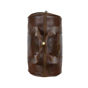 Sac de voyage en cuir de luxe pour homme, grand format, très résistant, style classique, pour le week-end, marron foncé, style sport, en tissu - Product Image 3