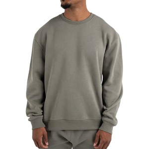 Personalizado de alta calidad de ajuste relajado gota hombro liso cuello redondo pulóver sudadera algodón poliéster Polar polar sudadera hombres - Product Image 1
