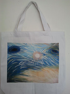 Sac fourre-tout à motif tie-dye, taille moyenne, poignée longue, sac de shopping pour usage quotidien, matériau textile - Product Image 2