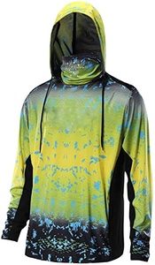 Men's UPF 50+ Anti-UV <b>Long</b> Sleeve Fishing Hoodie <b>T</b>-<b>Shirt</b> Blue <b>Black</b> Solid Quick Dry Spandex/Polyester Custom Colors - Product Image 4