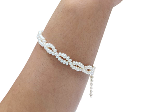 Collier et bracelet à double rangs en perles naturelles nouées de 3 mm, pierres précieuses - Product Image 2