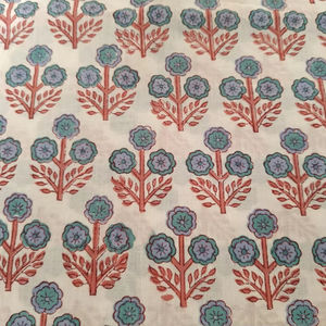 100% pur coton tissu belle indienne Floral main bloc impression tissu femmes garçons vêtements rideaux couvre accessoires - Product Image 1