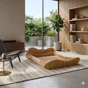 Lit de chambre à coucher moderne en bois, taille California King, avec garantie de 12 mois - Product Image 6