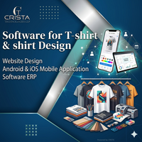 Logiciel CRM IA pour la conception et la personnalisation de t-shirts, conception de site web avec logo personnalisé, application mobile Android iOS, logiciel ERP