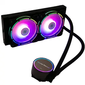 Sessenta e seis PC CPU Liquid Cooler Water Cooler 240mm Radiadores 120 milímetros PWM LED Fan