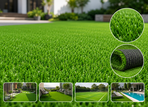 TH-PAG-561 Tapis de propreté en gazon artificiel pour chiens, lavable, en herbe synthétique avec trous de drainage et support en caoutchouc - Product Image 3