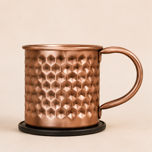 Mug à Moscow Mule en cuivre pur fait main de qualité supérieure avec un motif nid d'abeille unique, finition antique, tasse à bière en cuivre pour bar - Product Image 5