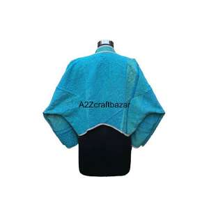 เสื้อแจ็คเก็ตผ้าฝ้ายแท้ 100% งานแฮนด์เมดจากอินเดีย ลายพิมพ์ดอกไม้สไตล์วินเทจ ระบายอากาศได้ดี เหมาะสำหรับฤดูหนาว สำหรับผู้หญิง - Product Image 5