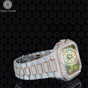 Charm_Jewells Women's Luxury Stainless Steel <b>Watch</b> 38mm Polygon Case <b>Diamond</b> Encrusted Analog Quartz Dial Fashion Jewelry - Product Image 4