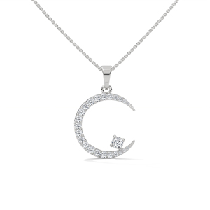 925 Sterling Silver Moon Pendant Necklace Zircon Clavicle Chain Celestial Jewelry for Women <b>Gift</b> - Product Image 3