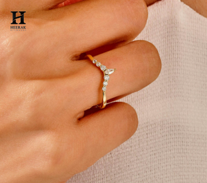 14K <b>Gold</b> Marquise Cluster Bridal <b>Set</b> - Elegant Lab Grown/Natural Diamond Engagement <b>Ring</b> - Product Image 2