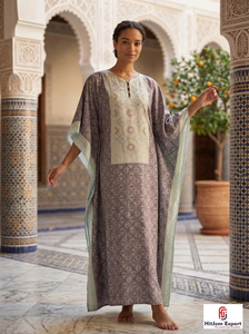 Women Printed <b>Kaftan</b> Dress Loose Fit Beach Wear <b>Summer</b> Cover Up Island Resort Style Lightweight Fabric Bulk Supply - Product Image 4