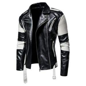 <b>Men</b> Classic Genuine Leather <b>Jacket</b> Soft Comfortable Casual Full Zip Durable Everyday Regular Fit Outerwear Winter Stand Collar - Product Image 2