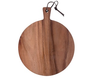 Planche à découper rustique en acacia, forme ronde avec poignée, durable, épaisseur 1,5 cm, ustensile de cuisine, décoration intérieure, article ménager au meilleur prix - Product Image 6
