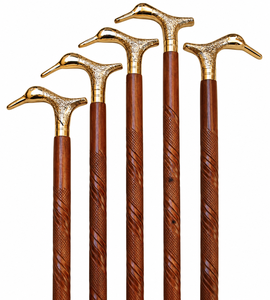 Canne de marche en laiton de qualité supérieure avec poignée en forme d'oiseau |   Bâton de marche en bois sculpté à la main avec embout en caoutchouc pour les personnes âgées, randonnée, voyage, extérieur - Product Image 2
