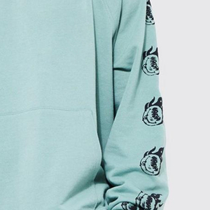 Ensemble sweat à capuche et short pour homme, bleu clair, imprimé par transfert thermique, en molleton, décontracté, pour l'été, 100 % coton tricoté, respirant - Product Image 2